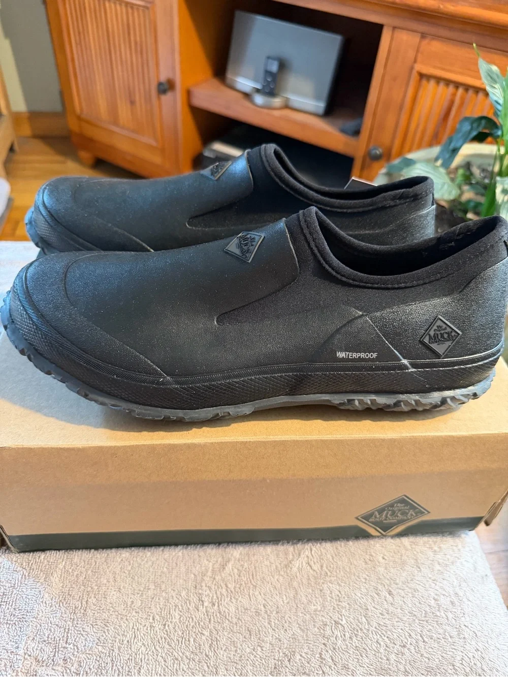 The Original Muck Boot Co. Men's Black Slip-On Waterproof Rain & Snow Boots